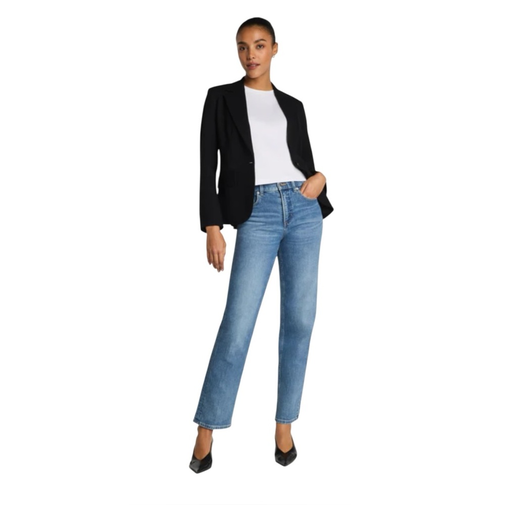 SPANX Mid Rise 90’s Straight Leg Jeans In Elysian